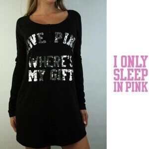 Victoria's Secret PINK | Where's My Gift Sequin Bling Henley Pjs | Size Small